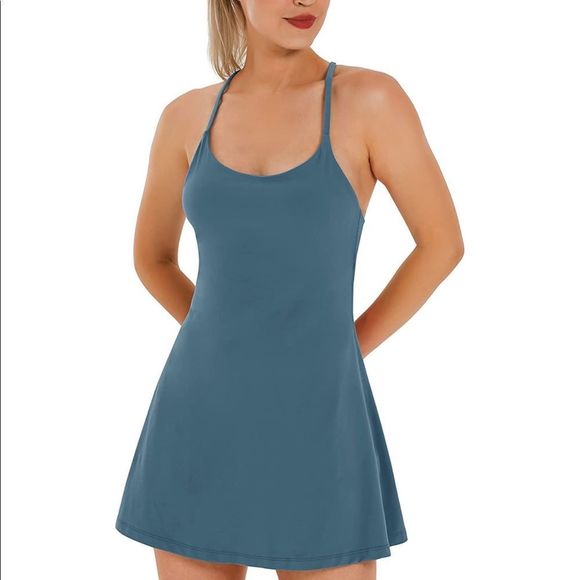 Ewedoos Other - Women’s Tennis Dress, Workout Dress with Built-in Bra & Shorts Pockets for Golf